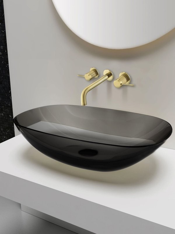 Смеситель для раковины Vincea Groove VBFW-4G1BG4 С ВНУТРЕННЕЙ ЧАСТЬЮ, брашированное золото