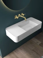 Смеситель для раковины Vincea Groove VBFW-4G1BG4 С ВНУТРЕННЕЙ ЧАСТЬЮ, брашированное золото
