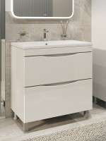 Тумба под раковину без столешницы Grossman Виста 80 напольная, белый глянец