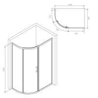 Душевой уголок AM.PM Like W83UG-302U120MT 120x80 профиль матовый хром, стекло прозрачное