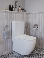 Унитаз-компакт напольный STWORKI Готланд S13400WH с микролифтом, безободковый, белый