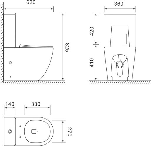 Унитаз-компакт напольный STWORKI Готланд S13400WH с микролифтом, безободковый, белый