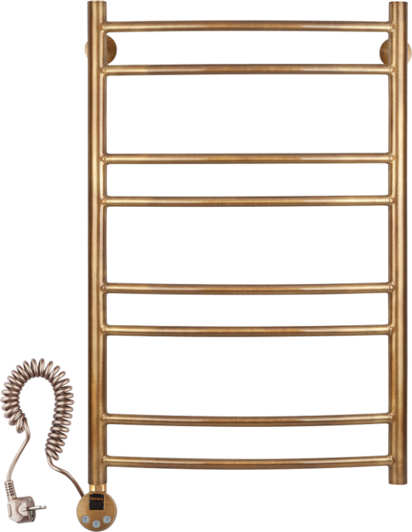 Полотенцесушитель электрический Secado Милан 2 85x55 см, подключение слева, бронза, лесенка, латунь