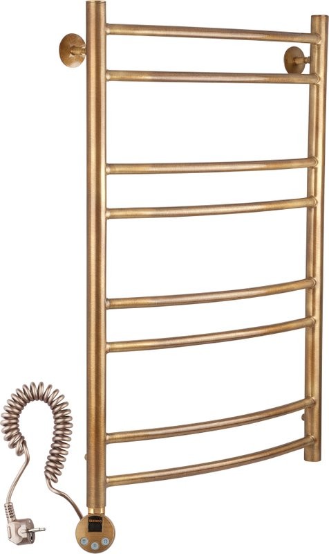 Полотенцесушитель электрический Secado Милан 2 85x55 см, подключение слева, бронза, лесенка, латунь