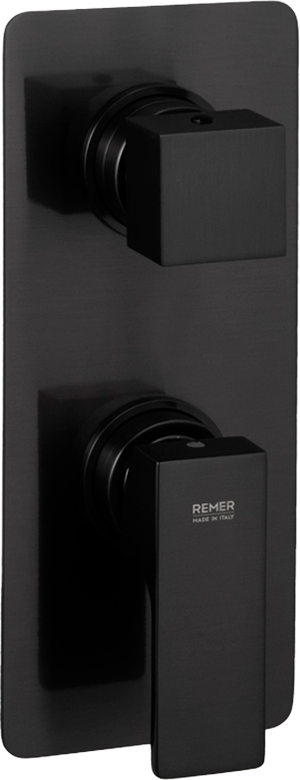 Встраиваемый смеситель для душа и ванны Remer Absolute AU92KBCFP черный хром брашированный