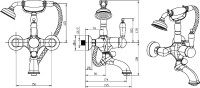 Смеситель для ванны с душем Boheme Medici Ripresa 303