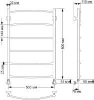 Полотенцесушитель водяной Secado Милан 1 плюс 85x55 см, бронза, лесенка, латунь