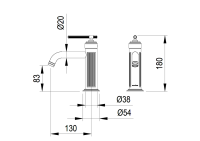 Смеситель для раковины Boheme Eterna 171-GM gun metal Смеситель для раковины Boheme Eterna 171-GM gun metal