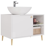 Тумба с раковиной Dreja Luno 80 напольная, со столешницей, белый глянец