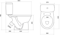 Унитаз-компакт напольный Santek Бореаль 1WH302143 косой выпуск Унитаз-компакт напольный Santek Бореаль 1WH302143 косой выпуск