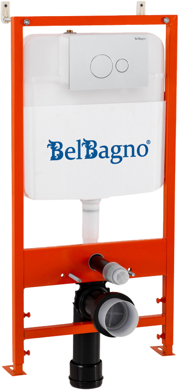 Комплект BelBagno BB026/BB082BL с кнопкой смыва белой глянцевой