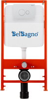 Комплект BelBagno BB026/BB082BL с кнопкой смыва белой глянцевой