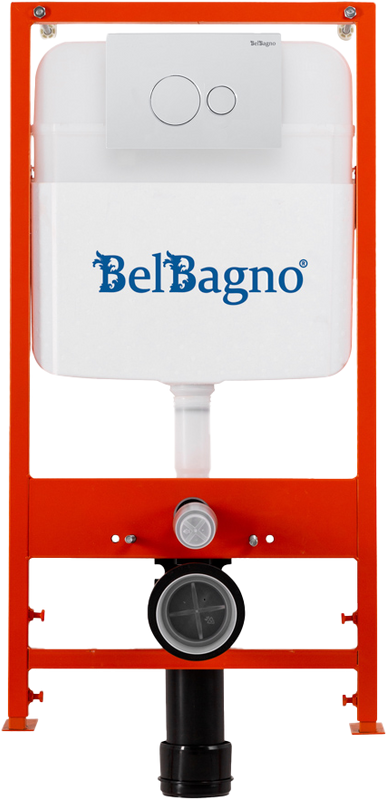 Комплект BelBagno BB026/BB082BL с кнопкой смыва белой глянцевой