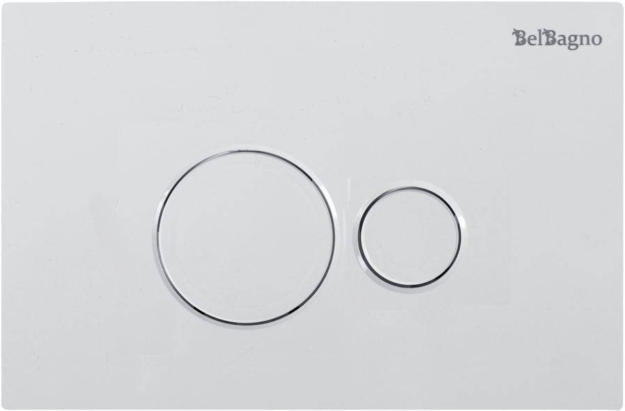 Комплект BelBagno BB026/BB082BL с кнопкой смыва белой глянцевой