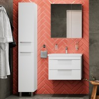 Мебель для ванной комнаты STWORKI Копенгаген 70 белая, подвесная, в современном стиле (комплект, гарнитур)