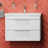 Мебель для ванной комнаты STWORKI Копенгаген 70 белая, подвесная, в современном стиле (комплект, гарнитур)