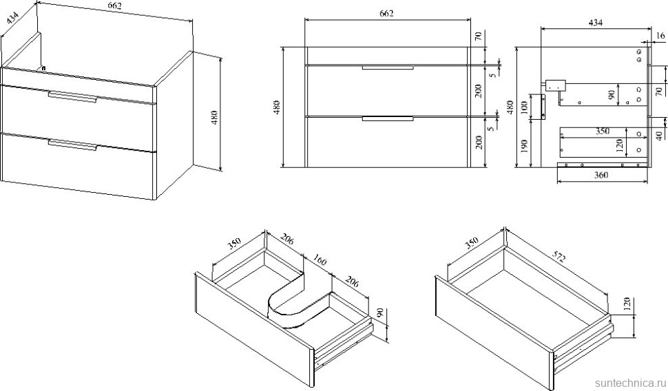 Мебель для ванной комнаты STWORKI Копенгаген 70 белая, подвесная, в современном стиле (комплект, гарнитур)