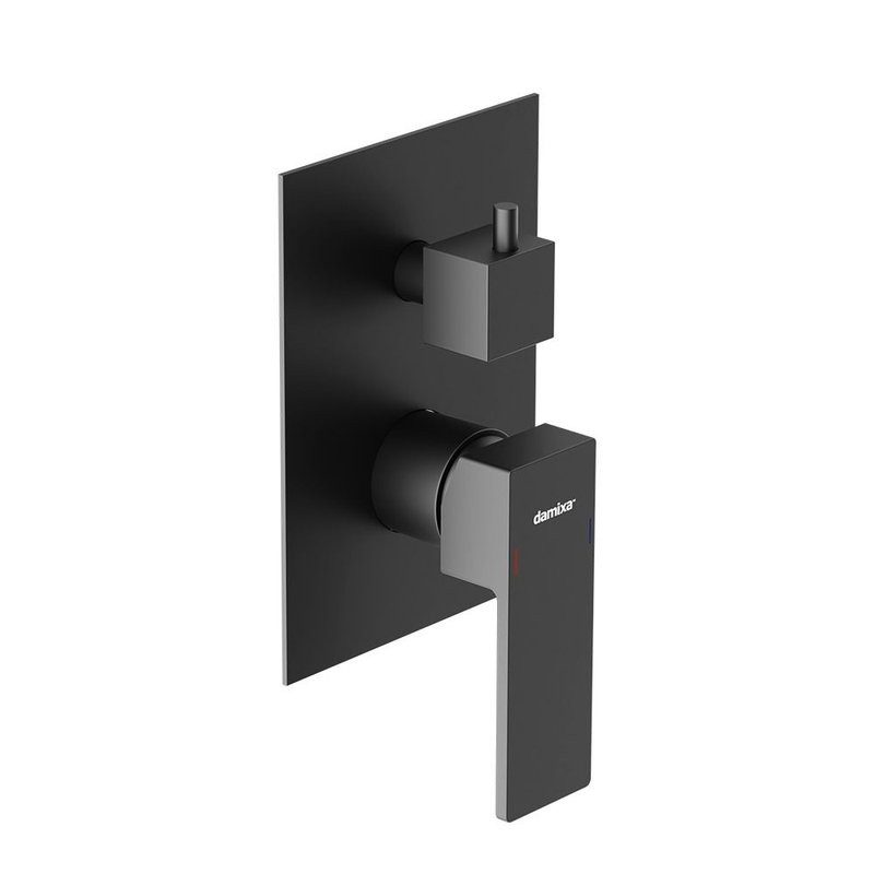Душевая система с тропическим душем Damixa Gala 953520300 черный, скрытого монтажа, смеситель для 2 потребителей, верхний душ, встраиваемый душевой комплект, гарантия 10 лет, Дания