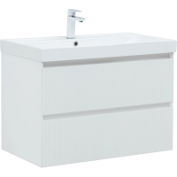 Тумба с раковиной Aquanet Альтера 80 подвесная, белая матовая