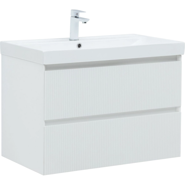 Тумба с раковиной Aquanet Альтера 80 подвесная, белая матовая