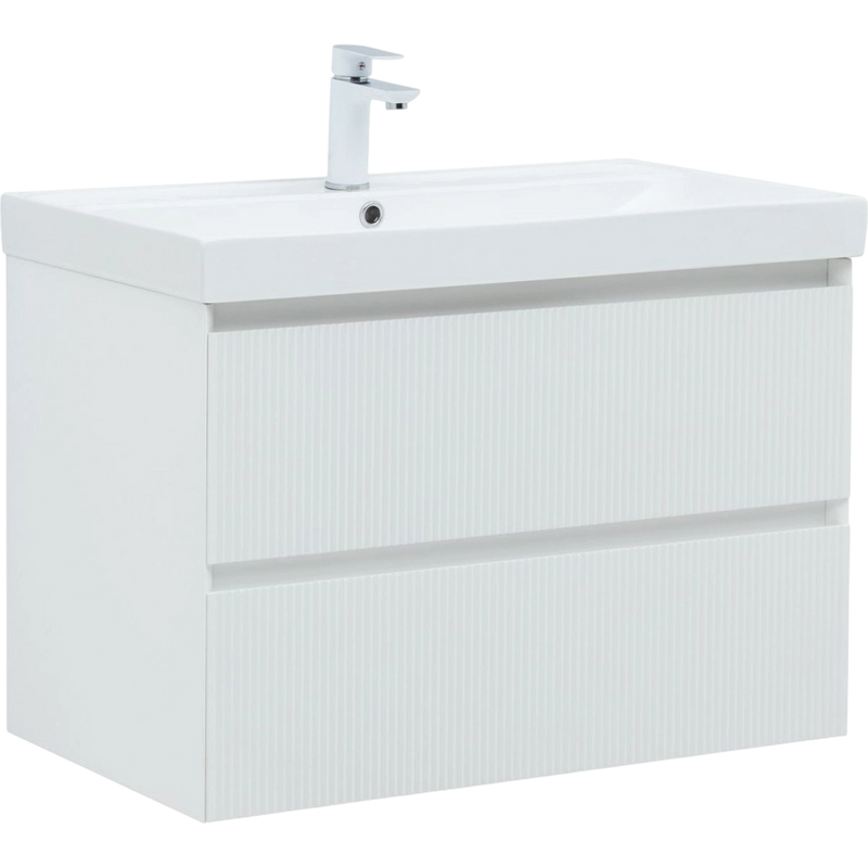 Тумба с раковиной Aquanet Альтера 80 подвесная, белая матовая