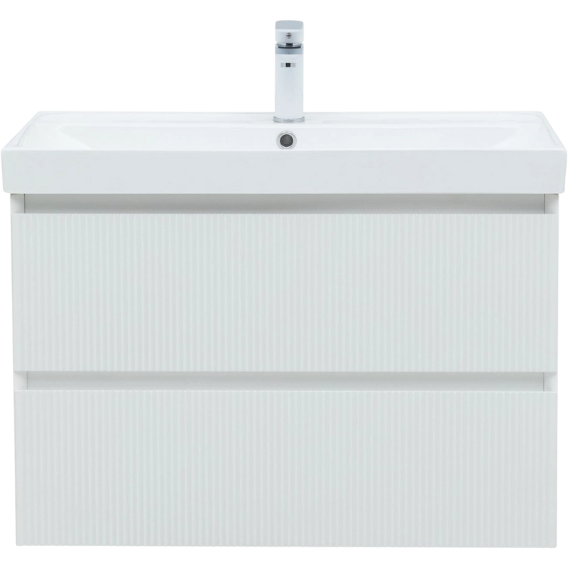 Тумба с раковиной Aquanet Альтера 80 подвесная, белая матовая