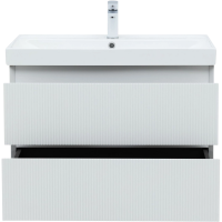 Тумба с раковиной Aquanet Альтера 80 подвесная, белая матовая