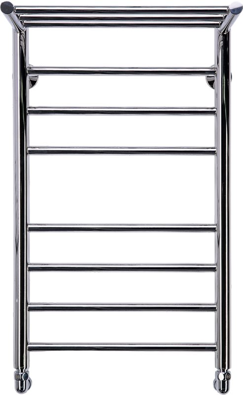 Полотенцесушитель водяной Comfysan Luce W-8 80х40 80x45 см, матовый хром, лесенка, с полкой