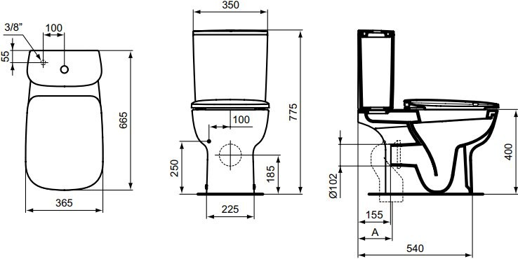 Унитаз-компакт напольный Ideal Standard Esedra T283401