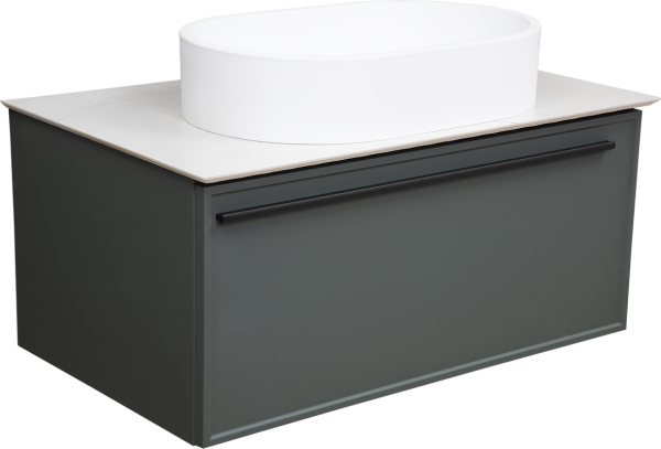 Тумба под раковину со столешницей La Fenice Elba 80 серая, столешница белая