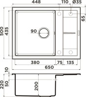 Мойка кухонная Omoikiri Sumi 65A-GB графит