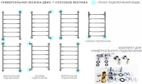 Полотенцесушитель водяной Двин FJ 80/50 К1 1"-1/2" полированный хром