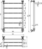 Полотенцесушитель водяной Двин FJ 80/50 К1 1"-1/2" полированный хром