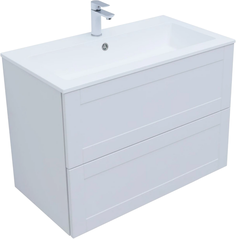 Тумба с раковиной Aquanet Терра 90 подвесная, белая матовая