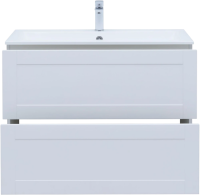 Тумба с раковиной Aquanet Терра 90 подвесная, белая матовая