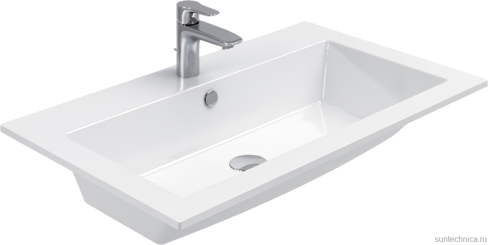 Тумба с раковиной Aquanet Терра 90 подвесная, белая матовая