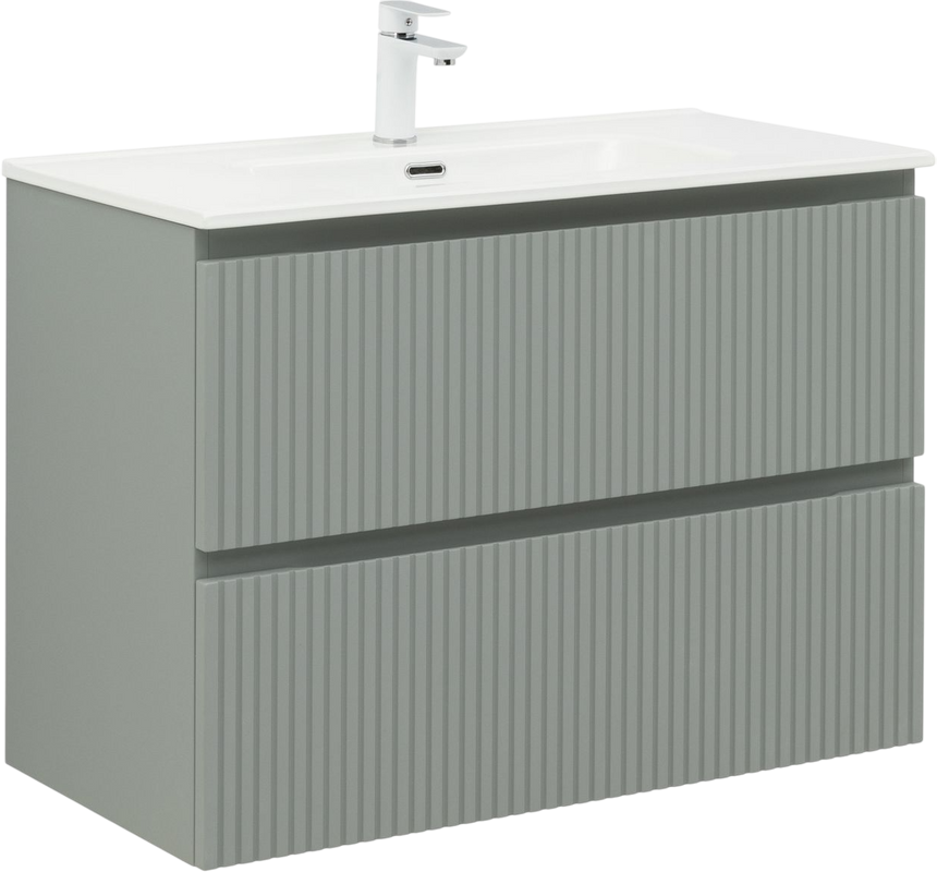 Тумба с раковиной Aquanet Джейн (Flat) 90 подвесная, мисти грин