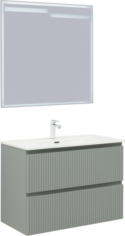 Тумба с раковиной Aquanet Джейн (Flat) 90 подвесная, мисти грин