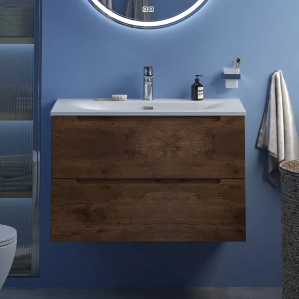 Тумба с раковиной BelBagno Etna 90 rovere moro, раковина BB-8099-90