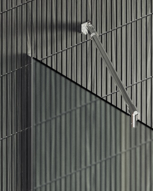 Душевая перегородка Maybahglass MGD-1357-5у 99 см, профиль хром матовый, стекло сатин