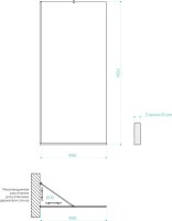 Душевая перегородка Maybahglass MGD-1357-5у 99 см, профиль хром матовый, стекло сатин