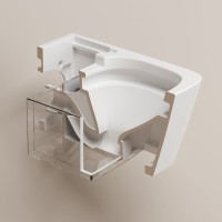 Комплект 2 в 1 Abber Rechteck AC1215S-AC0101P2 Унитаз-биде электронный, подвесной + Монтажная рама