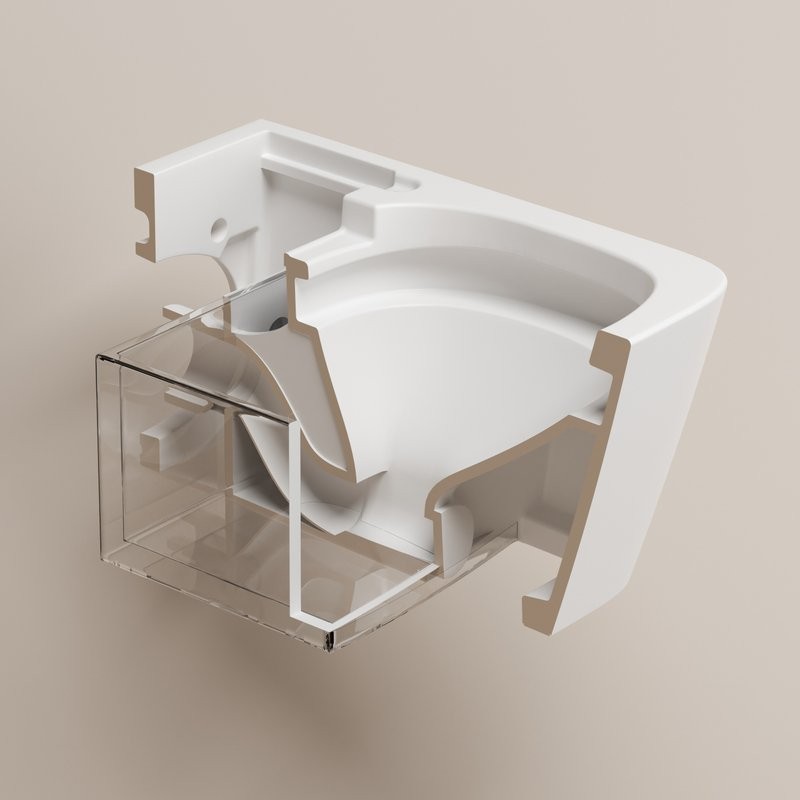 Комплект 2 в 1 Abber Rechteck AC1215S-AC0101P2 Унитаз-биде электронный, подвесной + Монтажная рама