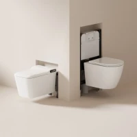 Комплект 2 в 1 Abber Rechteck AC1215S-AC0101P2 Унитаз-биде электронный, подвесной + Монтажная рама