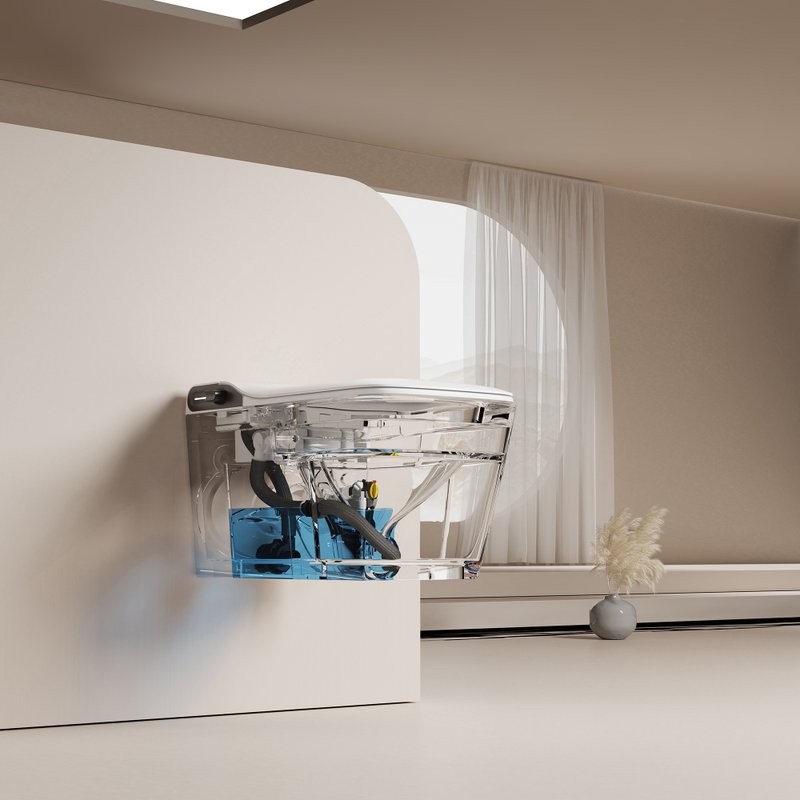 Комплект 2 в 1 Abber Rechteck AC1215S-AC0101P2 Унитаз-биде электронный, подвесной + Монтажная рама