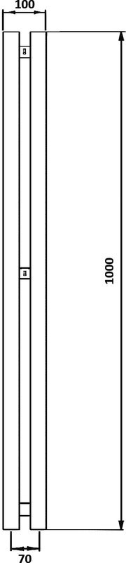 Полотенцесушитель водяной Secado Бергамо 2К 1000/70 100x10 см, матовый черный, I-образный