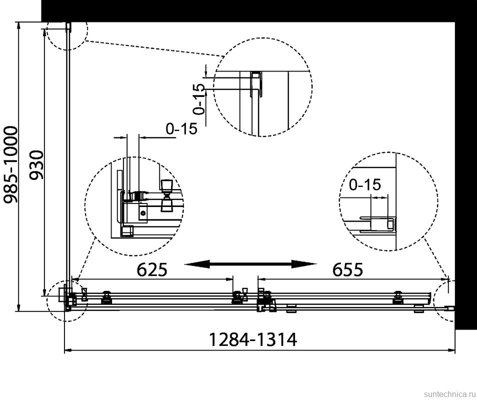 Душевой уголок BelBagno Acqua -AH-1-130/100-C-Cr профиль хром