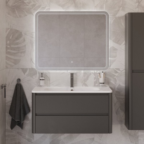 Мебель для ванной комнаты Cezares Relax 100 оружейная сталь, раковина Cezares CZR-1000/480-LV-MR-NV