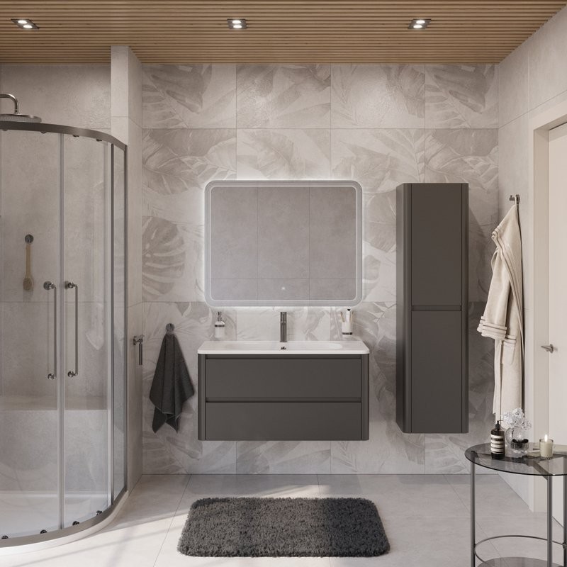 Мебель для ванной комнаты Cezares Relax 100 оружейная сталь, раковина Cezares CZR-1000/480-LV-MR-NV