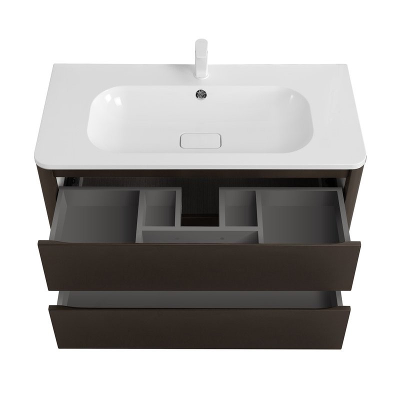 Мебель для ванной комнаты Cezares Relax 100 оружейная сталь, раковина Cezares CZR-1000/480-LV-MR-NV